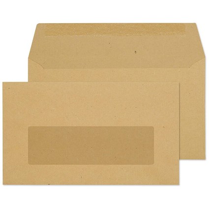 ValueX Everyday Envelopes Manilla Wallet Centre Window Gummed 70gsm 89x152mm (Pack 1000) -