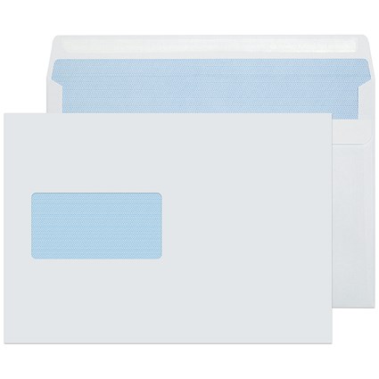 Blake Everyday Envelopes C5 White Wallet Window Self Seal 90gsm 162x229mm (Pack 500) -