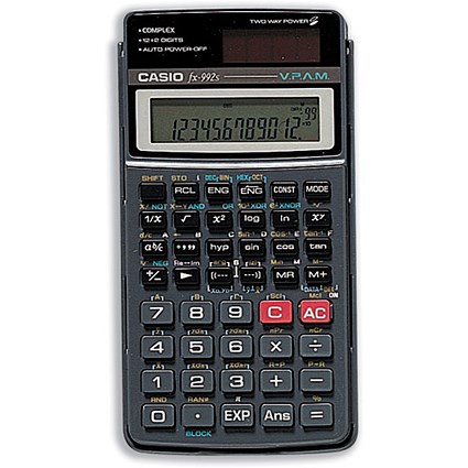 Casio Calculator Scientific Battery/Solar-power 12 plus2 Digit 383 Functions 73x144x9mm Ref FX992S-HB