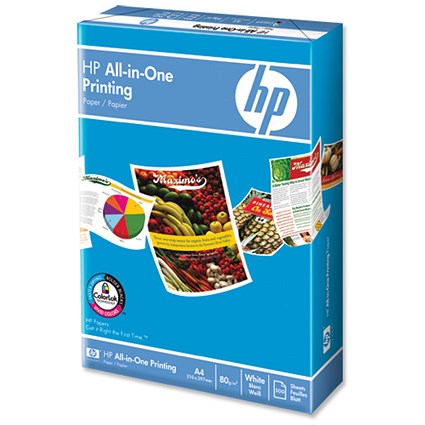 Hewlett Packard [HP] Printer Paper All-in-One Ream-Wrapped 80gsm A4 White [500 Sheets]