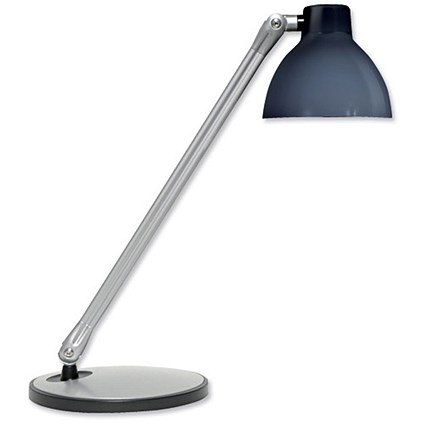 Unilux Fluorescent Desk Lamp Tilting Arm and Head Translucent Shade 12W Black