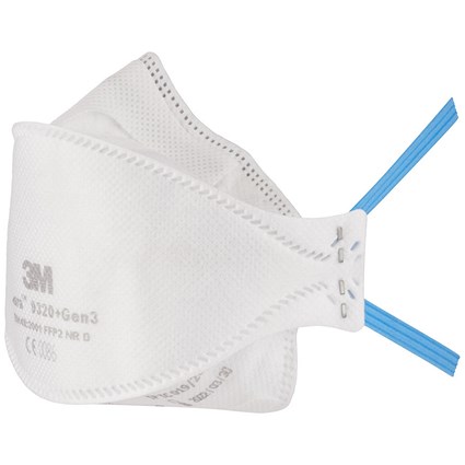 3M 9320+Gen3 Aura FFP2 Fold-Flat Mask, White, Pack of 20