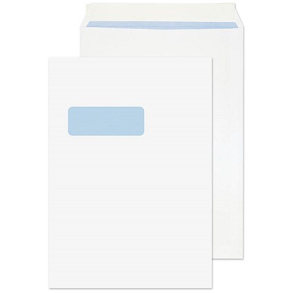 ValueX C4 Pocket Envelopes, Window, Peel and Seal, 100gsm, White, Pack of 250