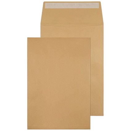 ValueX C4 Pocket Gusset Envelopes, Plain, Peel and Seal, 25mm Gusset, 130gsm, Manilla, Pack of 125