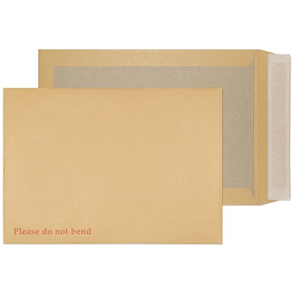 ValueX C4 Board Backed Envelopes, Plain, Peel and Seal, 120gsm, Manilla, Pack of 125