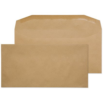 ValueX DL Wallet Envelopes, Plain, Gummed, 80gsm, Manilla, Pack of 1000