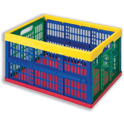 Addis Folding Crate 345x230x473mm Multi-Coloured