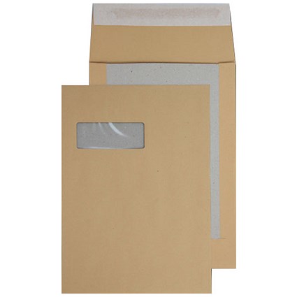 Blake Everyday Envelopes C4 Manilla Pocket Window Peel and Seal Board Back 120gsm 324x229mm (Pack 125) - 13901MW