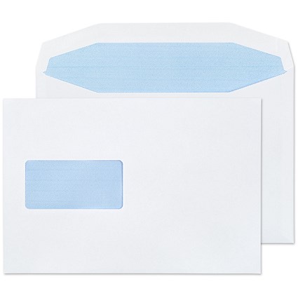 Blake Everyday Envelopes C5+ White Window Gummed Mailer 90gsm 162x235mm (Pack 500) -