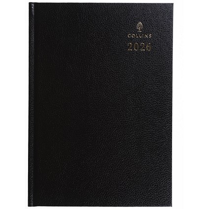 Collins A4 Early Edition Desk Diary, Day Per Page, Black, 2026