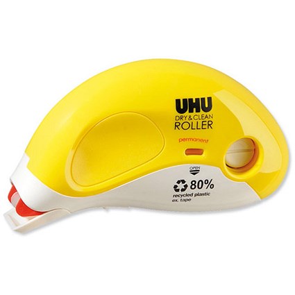 UHU Glue Roller Dry and Clean Permanent Refillable Immediate Bond Solvent Free 8.4mmx14m