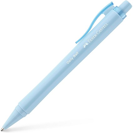 Faber-Castell Daily Ball XB Ballpoint Pen, 63% Recycled Plastic, Blue, Pack 10