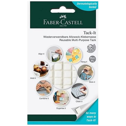 Faber-Castell Adhesive Tack-It 50g White (Pack 25) -