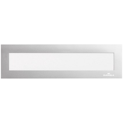 Durable Duraframe Top Magnetic Signage Title Frame, A4, Silver, Pack of 5