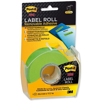 Post-it Super Sticky Removable Label Roll Green 25mmx18m Ref 2600GEU