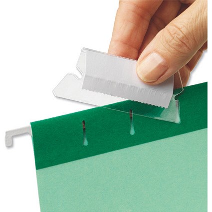 Esselte Pendaflex Tabs Plastic For Suspension Files Clear [Pack 25]