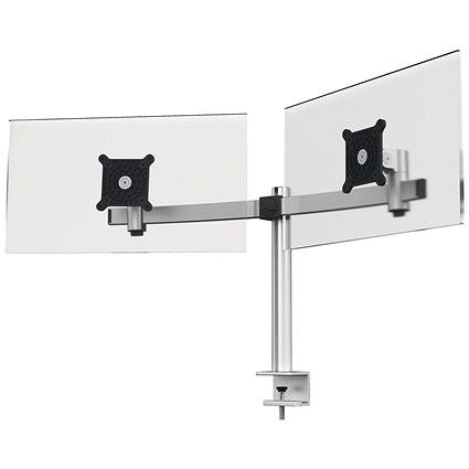 Durable Monitor Mount Pro Deskclamped Dual Monitor Arm, Adjustable Height and Tilt, Silver