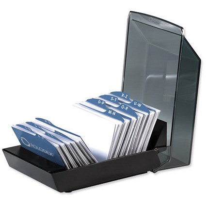 Rolodex Card Tray Index Capacity 100 Cards 67x102mm Black