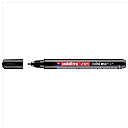 Edding 791 Paint Marker, Bullet Tip, 1-2mm Line, Black, Pack of 10