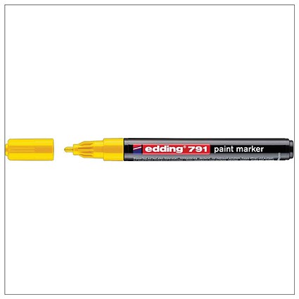 Edding 791 Paint Marker, Bullet Tip, 1-2mm Line, Yellow, Pack of 10