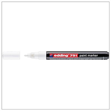 Edding 791 Paint Marker, Bullet Tip, 1-2mm Line, White, Pack of 10