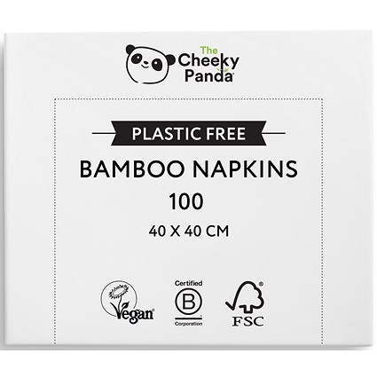 Cheeky Panda 2-Ply Sustainable Large Bamboo Napkins, 400x400mm, Pack of 400