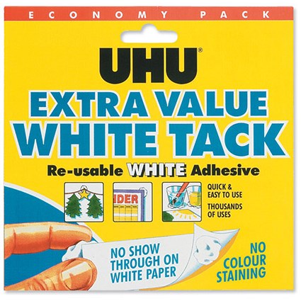 UHU White Tack Mastic Adhesive Non-staining Economy Size