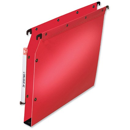 Elba Lateral Suspension File - Polypropylene / 30mm Base / A4 / Red / Pack of 25