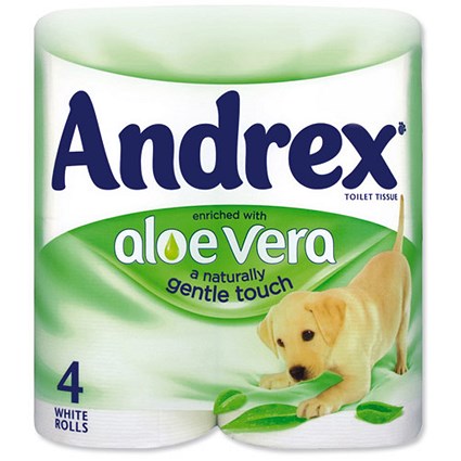 Andrex Toilet Rolls 2-Ply 240 Sheets Aloe Vera White Ref M02073 [Pack 4]