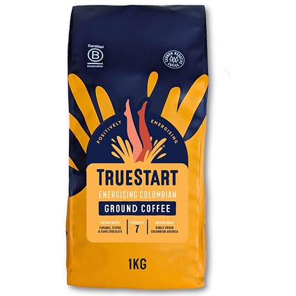 TrueStart Coffee Energising Colombian Ground Coffee, 1kg