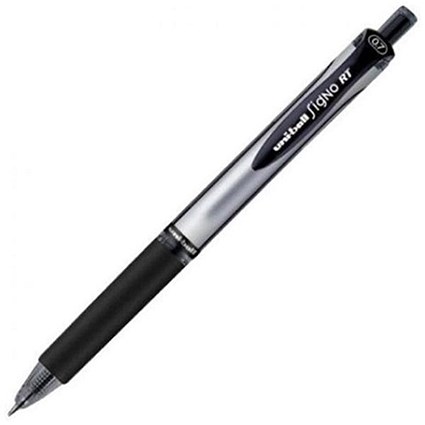 Uni-ball SigNo Retractable Gel RT Rollerball Pen Fine - Black - Pack of 12