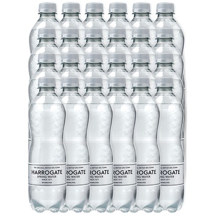 Harrogate Sparkling Water, Plastic Bottles, 500ml, Pack of 24