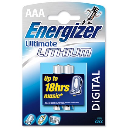 Energizer Ultimate Battery Lithium LR03 1.5V AAA [Pack 2]