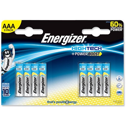 Energizer High Tech Battery Alkaline LR03 1.5V AAA [Pack 8]