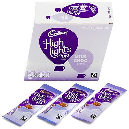 Cadbury Highlights Instant Hot Chocolate Sticks, 11g, Pack of 30