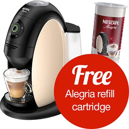 Nescafe Alegria Coffee Machine - Offer includes a FREE Alegria Refill Cartridge