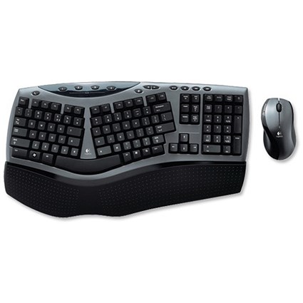 Logitech Comfort Cordless Desktop Keyboard Split-key Adjustable and Optical Mouse