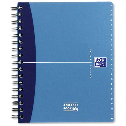 Oxford Office Pocket Address Book Polypropylene Wirebound 160 Pages 90gsm 120x150mm Metallic