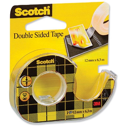 Scotch Double Sided Tape Permanent Long-life on Dispenser 12.7x6.3m Clear