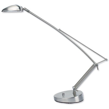 Hansa Milano Desk Lamp Dimmable Jointed Arm Reach 650mm Halogen 50W Stainless Steel