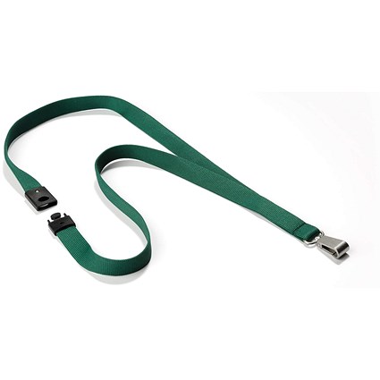 Durable Soft Premium Lanyards with Clip and Safety Release, Green, Pack of 10