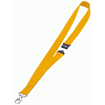 Durable Soft Neck Lanyards with Clip & Safety Release, Yellow, Pack of 10