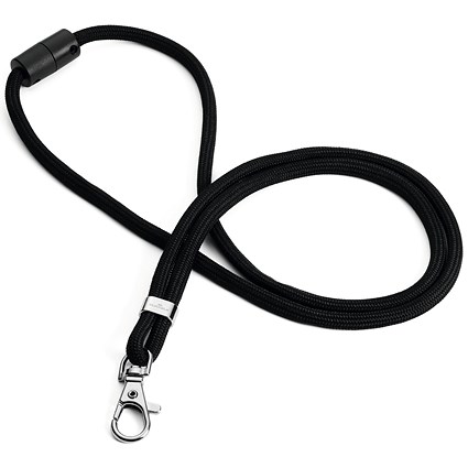 Durable Soft Recycled Fabric Lanyards with Safety Release, Black, Pack of 10