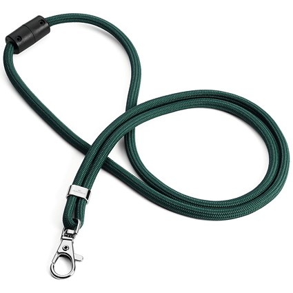 Durable Soft Recycled Fabric Lanyards with Safety Release, Green, Pack of 10