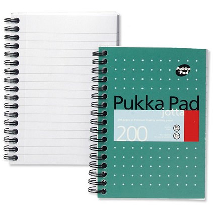 Pukka Pad Jotta Wirebound Notebook / A6 / Perforated / Ruled / 200 Pages Metallic / Pack of 3