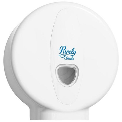 Purely Smile Mini Jumbo Toilet Roll Dispenser White PS1722