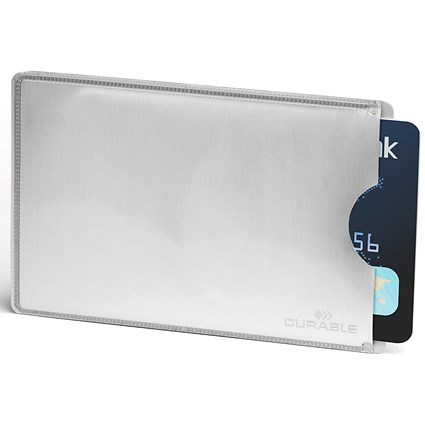 Durable Certified RFID Secure Credit Card Wallet Sleeve, Silver, Pack of 10