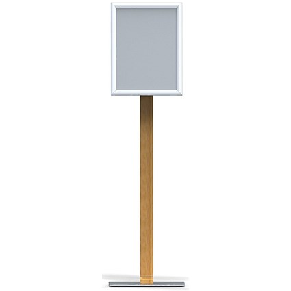 Alba Wall A3 Snap Frame Display, Aluminium Frame/Wood Leg