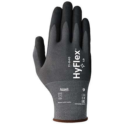 Ansell Hyflex 11-840 Gloves, Large