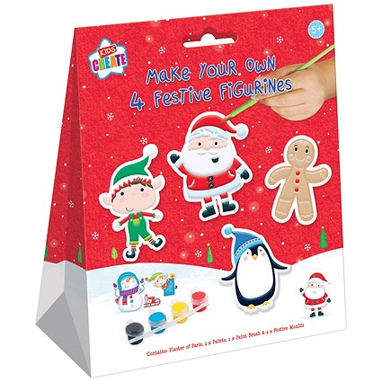 Paint Your Own Festive Figurines, 4 Per Pack, Pack of 12